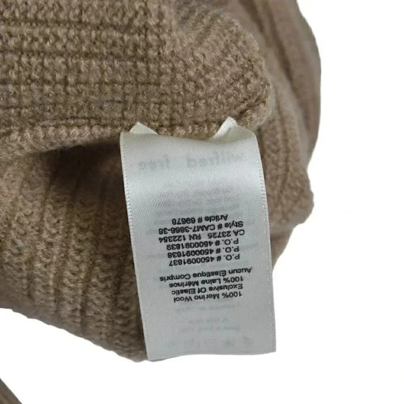 Aritzia Wilfred Free Lolan Sweater Cropped Oversized Merino Wool Brown Tan Small - Picture 11 of 11